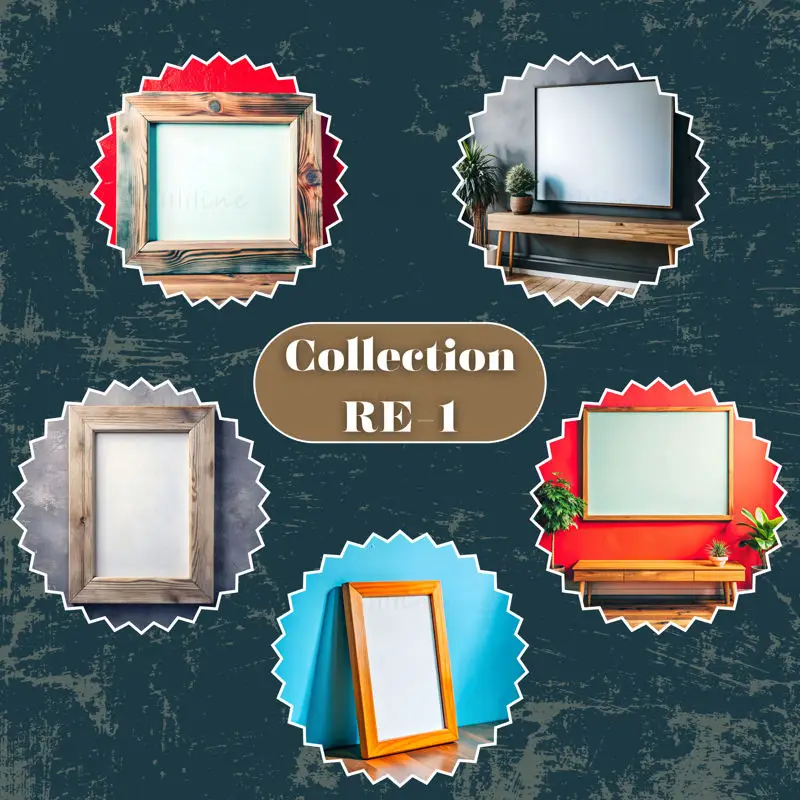 Frame Mockup Bundle Code RE-1 | Blank Wall Design