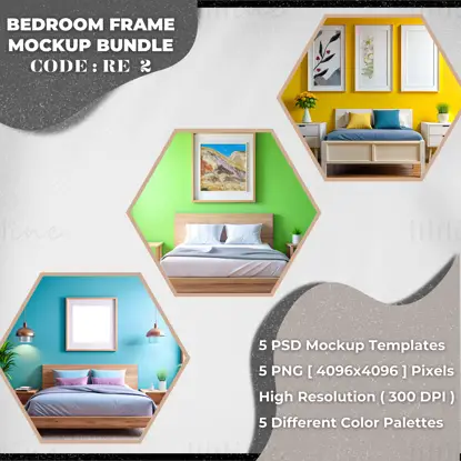 Frame Mockup Bundle Code RE-2 | Bedroom Design