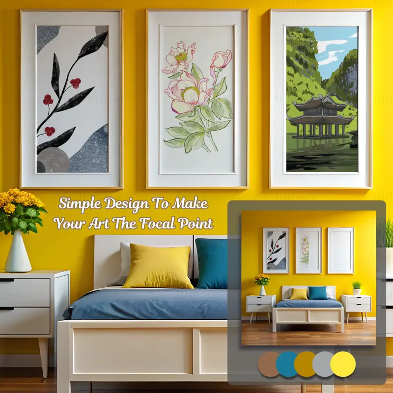 Frame Mockup Bundle Code RE-2 | Bedroom Design