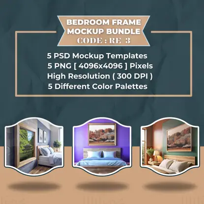 Frame Mockup Bundle Code RE-3 | Bedroom Design