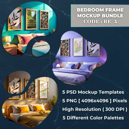 Frame Mockup Bundle Code RE-4 | Bedroom Design