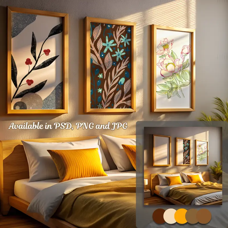 Frame Mockup Bundle Code RE-4 | Bedroom Design