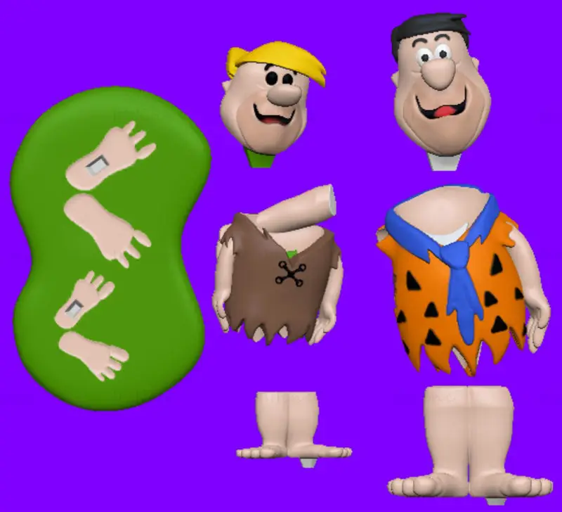 Fred and Barney The Flintstones 3D Printing Model STL