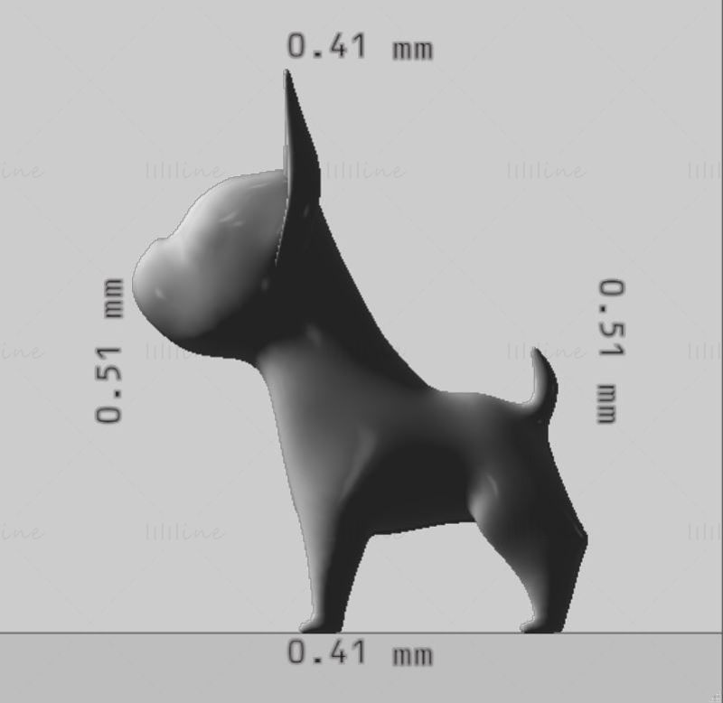 3D-Druckmodell der französischen Bulldogge