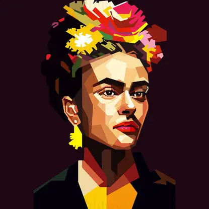 Artista Frida Kahlo picteaza Retro Art Vector