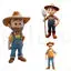 Friendly Farm Folk Character 3D Print Model Set