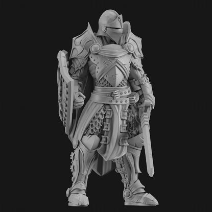 Modelo de impresión 3D de la Guardia Medieval totalmente armada STL