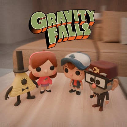 FUNKO POP GRAVITY FALLS PACK 4 MODELOS STL PARA IMPRESIÓN 3D!