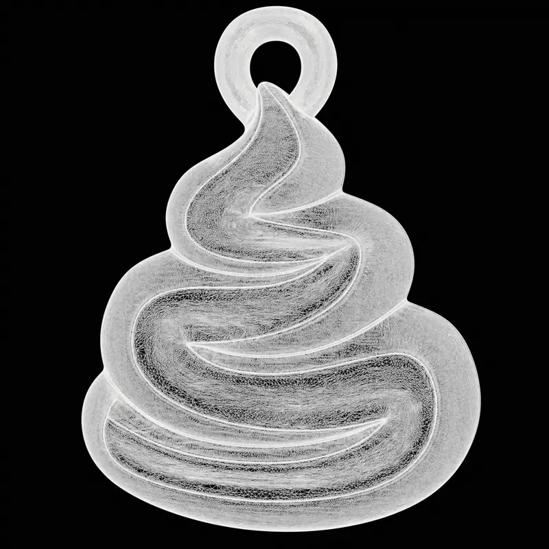 Modello di stampa 3D di design di gioielli con simbolo di cacca divertente