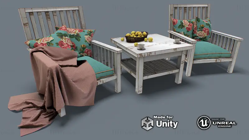 Grup de mobilier Provence model 3d