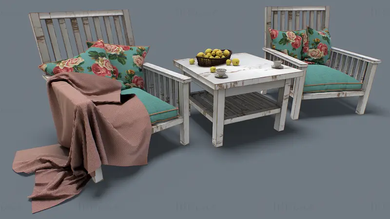 Grup de mobilier Provence model 3d