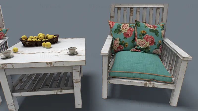 Furniture group Provence 3d model