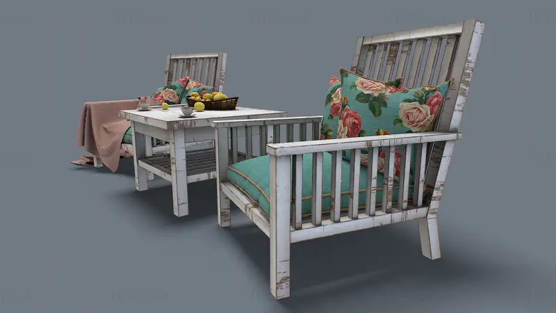 Furniture group Provence 3d model