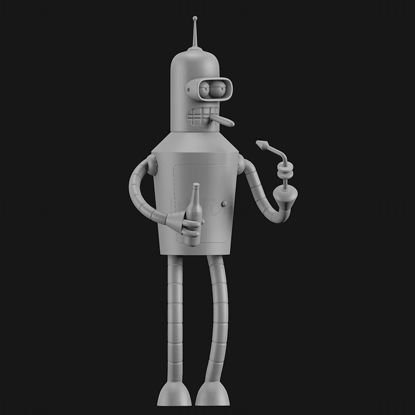 Futurama Bender drinking smoking 3d print model