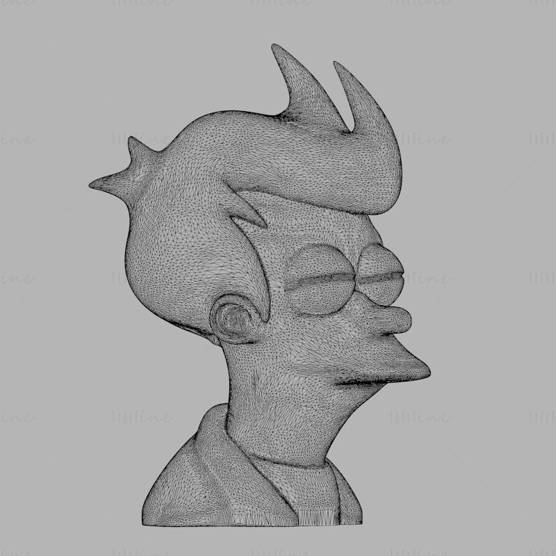 Futurama Fry Bust 3d baskı modeli