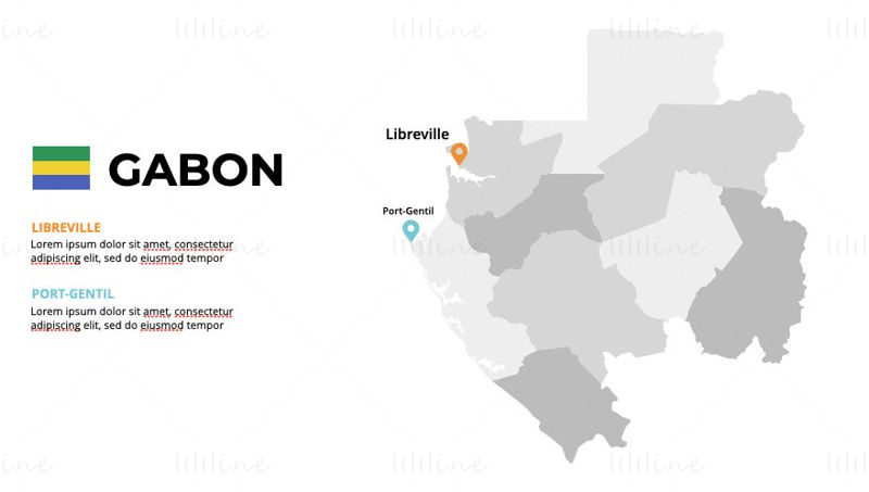 Gabon Infographics Map editable PPT & Keynote