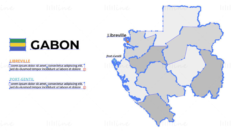 Gabon kart vektor