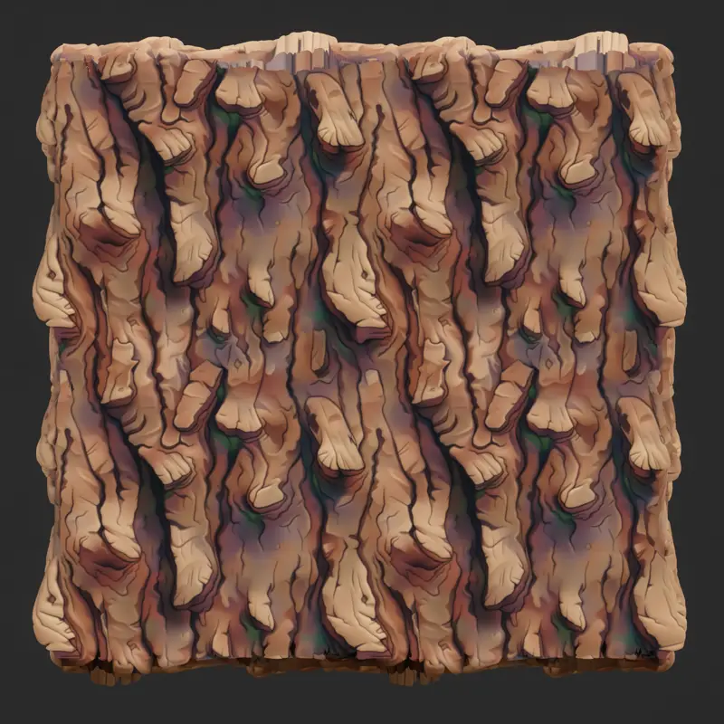 Game Stylized Bark Seamless Texture