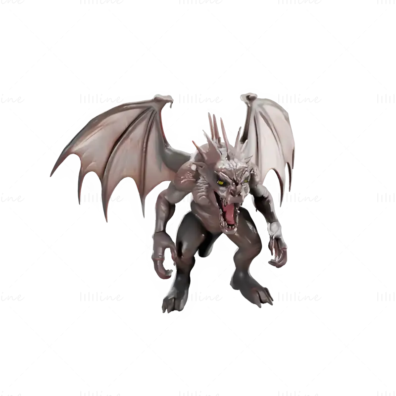 Gargoyle Guardian 3D Print Model, The Book Monster Trio