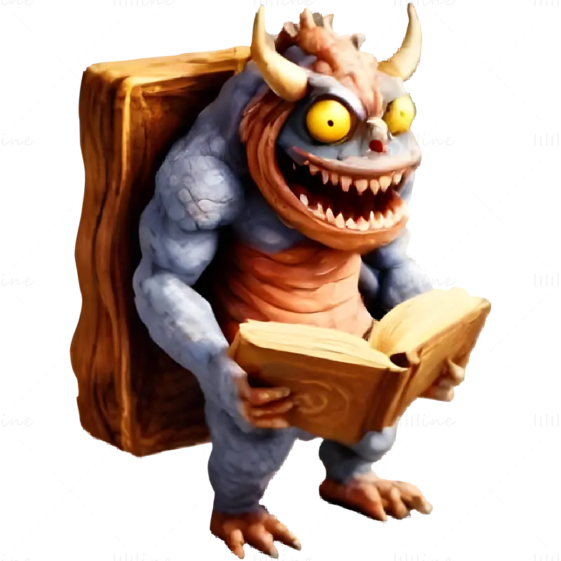 Gargoyle Guardian 3D Print Model, The Book Monster Trio