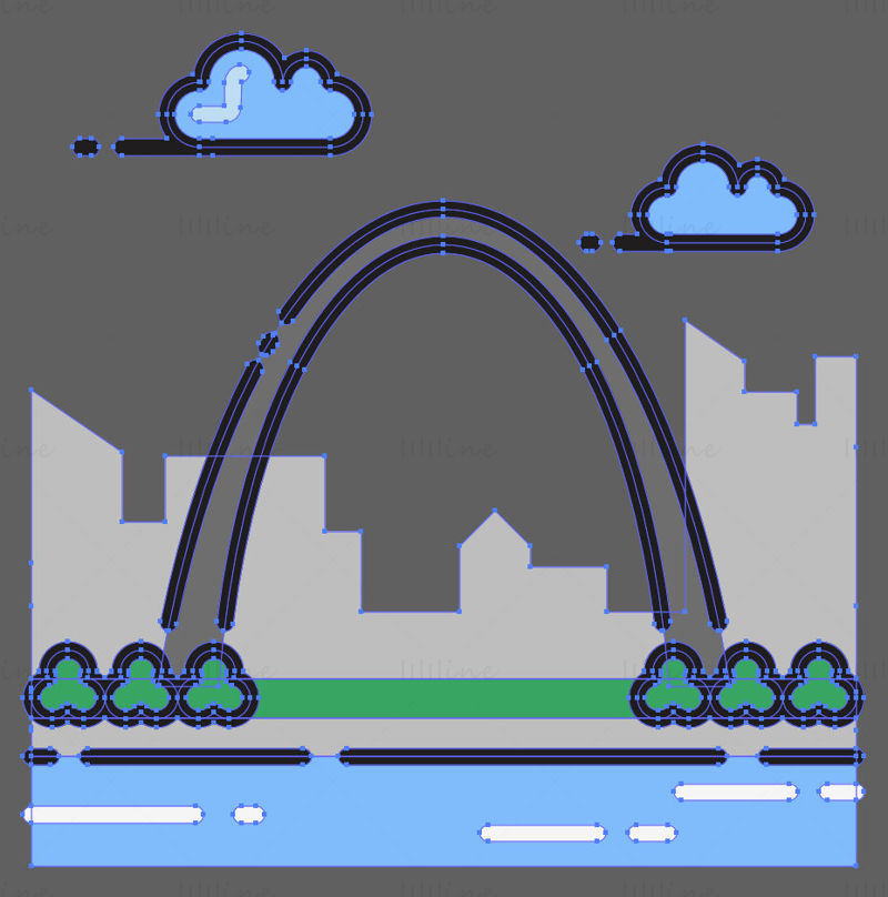Gateway Arch vektorové ilustrace