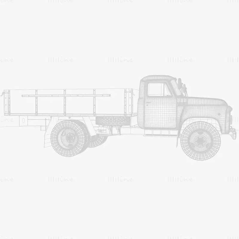 مدل سه بعدی کامیون روسی گاز 52