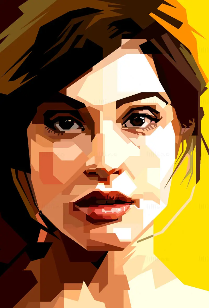 Arte retro vectorial de la actriz de Hollywood Gemma Arterton