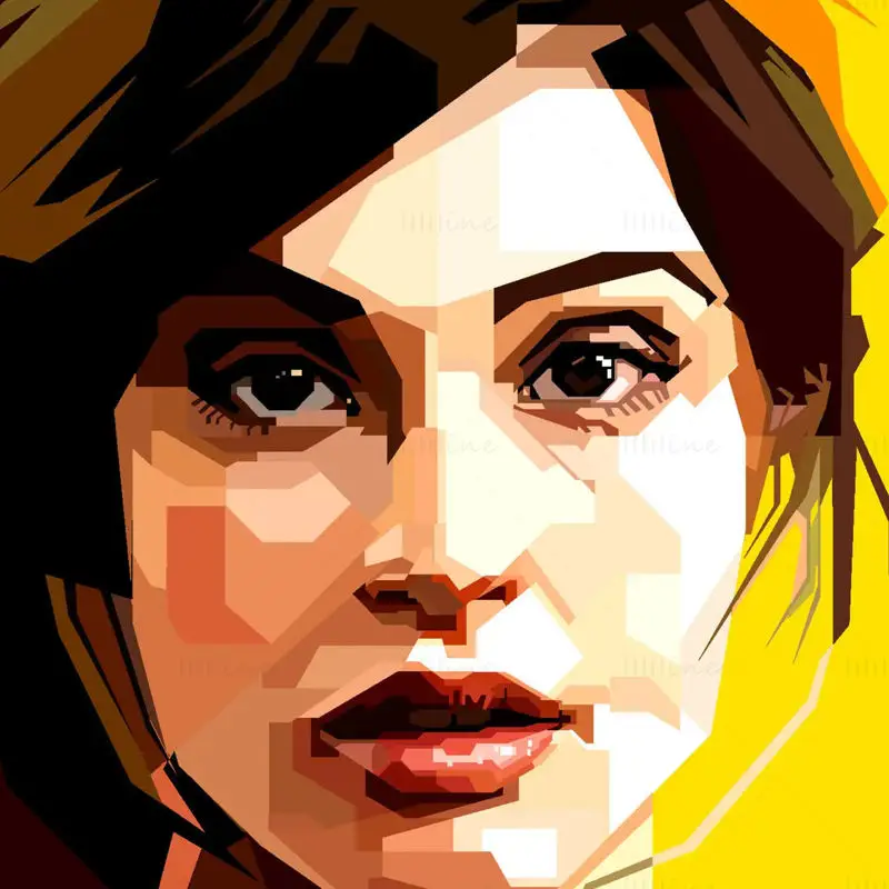 Arte retro vectorial de la actriz de Hollywood Gemma Arterton