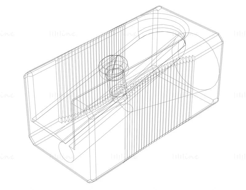 General Plastic Pencil Sharpener 3D Print Model STL
