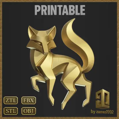 Geometric Fox 3D Print Model
