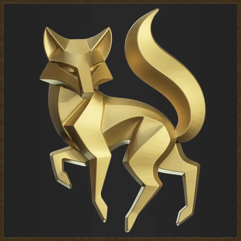 Geometric Fox 3D Print Model