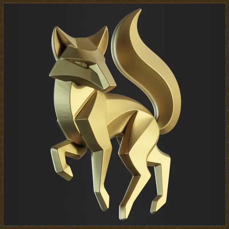 Geometric Fox 3D Print Model