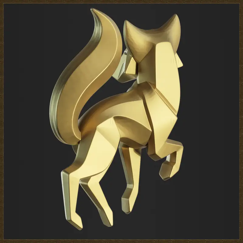 Geometric Fox 3D Print Model