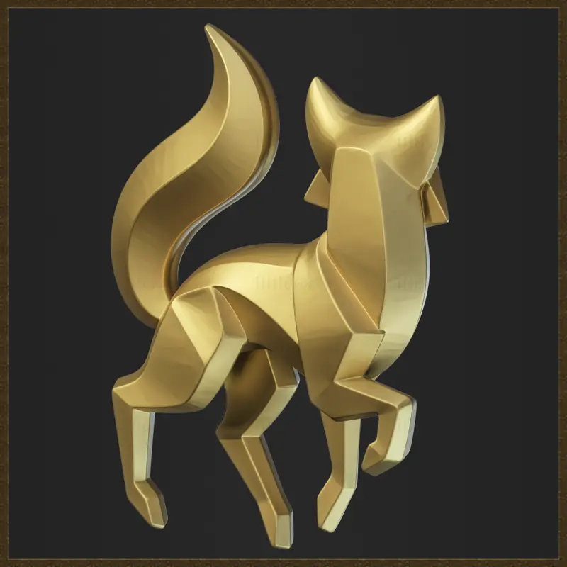 Geometric Fox 3D Print Model
