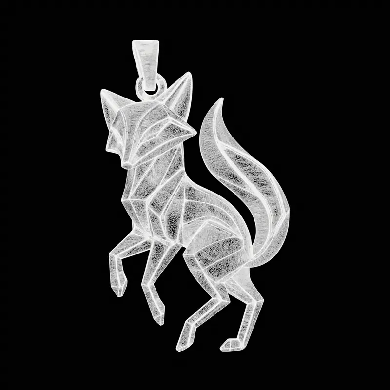 几何狐狸珠宝设计3D打印模型