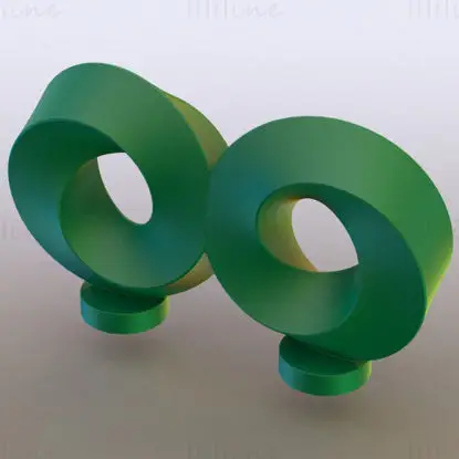 幾何学的無限メビウススタンド付き 3D プリントモデル