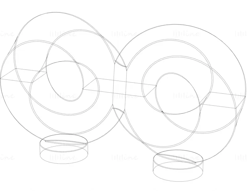 Mobius infinito geométrico con soporte Modelo de impresión 3D