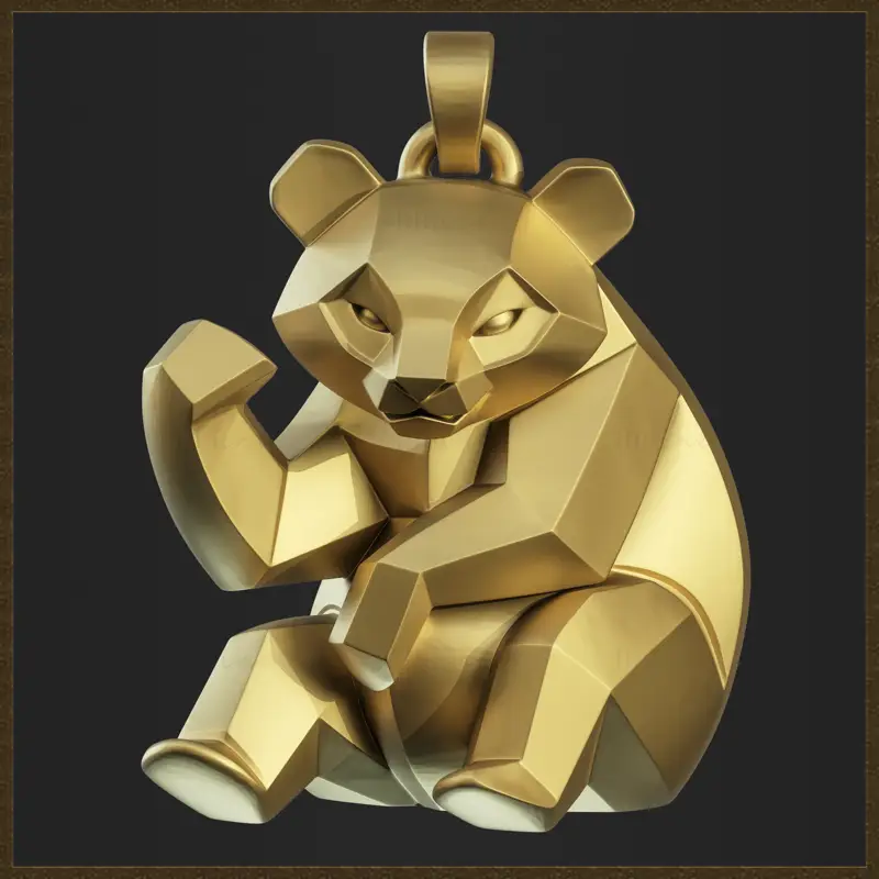 Geometrisches Panda-Charm-Schmuckdesign 3D-Druckmodell