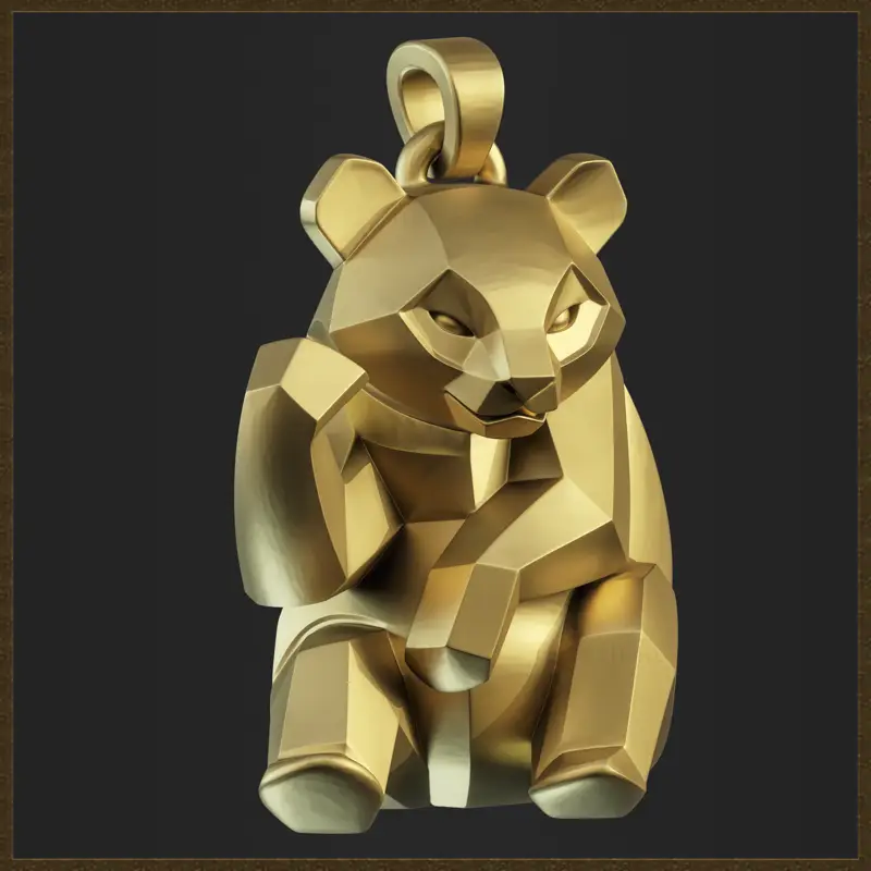Geometrisches Panda-Charm-Schmuckdesign 3D-Druckmodell