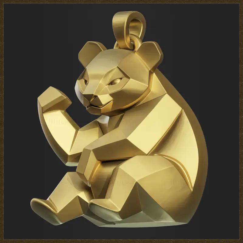 Geometrisches Panda-Charm-Schmuckdesign 3D-Druckmodell