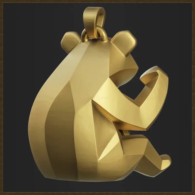 Geometrisches Panda-Charm-Schmuckdesign 3D-Druckmodell