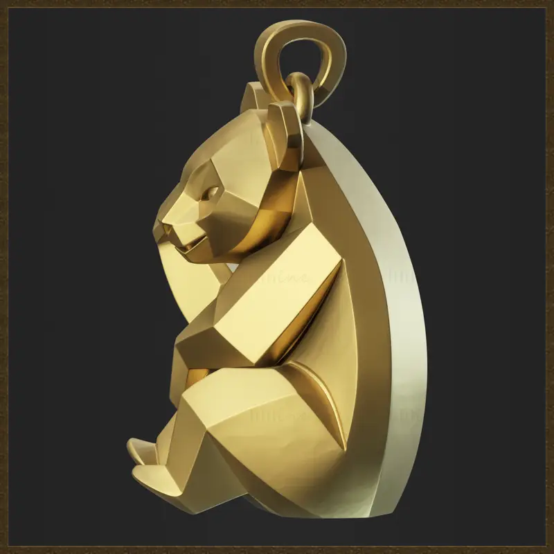 Geometrisches Panda-Charm-Schmuckdesign 3D-Druckmodell