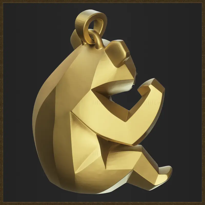 Geometrisches Panda-Charm-Schmuckdesign 3D-Druckmodell