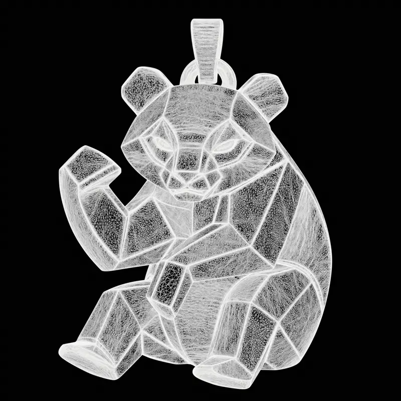 Geometrisches Panda-Charm-Schmuckdesign 3D-Druckmodell