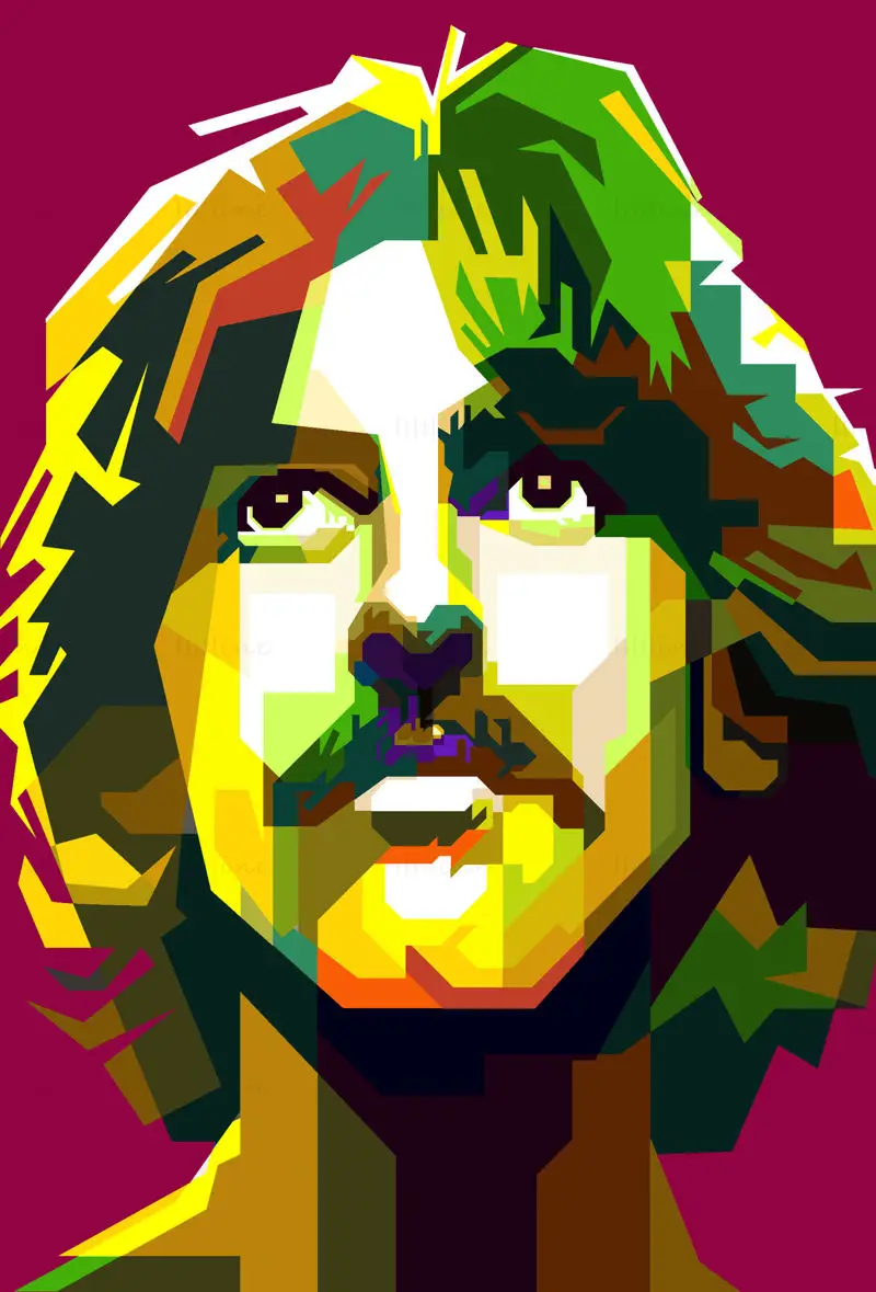 George Harrison Os Beatles Pop Art WPAP Vetor