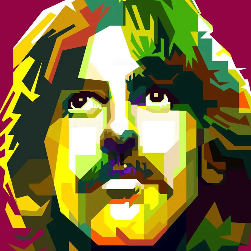 George Harrison The Beatles Pop Art WPAP Vector