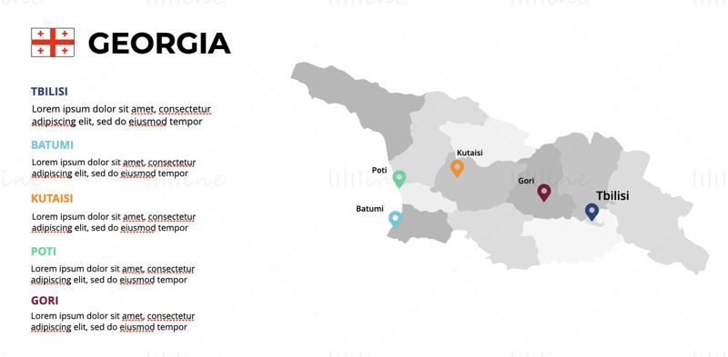 Georgia Infographics Map editable PPT & Keynote