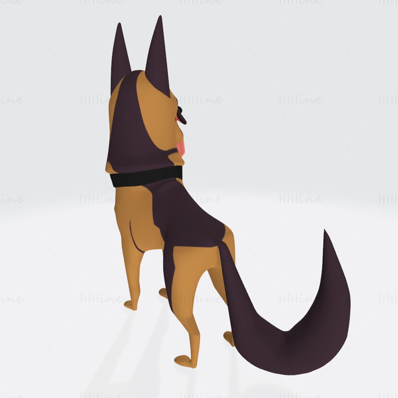 3D-Druckmodell eines Deutschen Schäferhundes