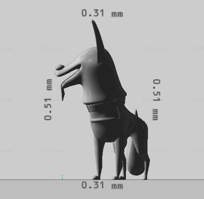 German Shephard Dog 3D Printing Model