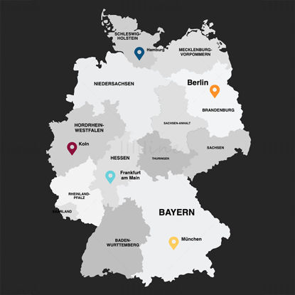 Deutschland-Infografik-Karte bearbeitbare PPT und Keynote